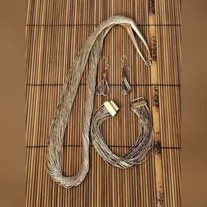 12k G.F Navajo Liquid Multistrand Necklace,bracelet, Earrings Set (Vintage)